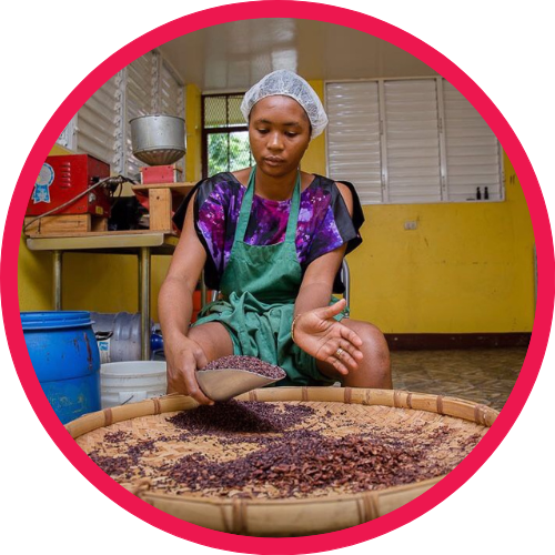 Our chocolate bars are handcrafted by local Haitian women